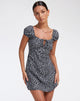 Afbeelding van Gaval Mini Dress in Ditsy Rose Zwart