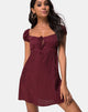 Afbeelding van Gaval Mini Dress in Satin Cheetah Burgundy