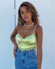 Afbeelding van Gemlou Cami Top in Satijn Lime Green