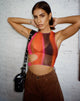 beeld van Gilard Crop Top in Solarized Oranje en Roze
