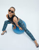 Afbeelding van Zoven Flare Broek in Optisch Polka Blauw