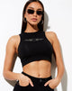 Afbeelding van Gimon Crop Top in Zwart Zilver Hart Hotfix