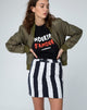 Afbeelding van Girl Fit T-shirt in Mourir DAmour Zwart