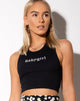 Afbeelding van Givas Crop Top in Zwart met Babygirl in Wit
