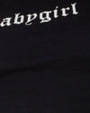 Zwart met Babygirl in wit