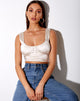 Afbeelding van Gladis Vest Crop Top in Satijn Champagne