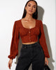 Afbeelding van Glario Crop Top in Mini Croc Bruin