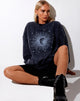 Afbeelding van Glo Sweatshirt in Black Stone Wash Cosmos