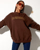 Afbeelding van Glo Sweatshirt in diep mahonie met Cowgirl goud borduursel