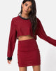 Afbeelding van Kimmy Bodycon Rok in Mini Stripe Rood en Zwart