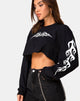 Afbeelding van Gocea Crop Top in Zwart met Witte Tribal