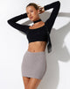 BEELD VAN Guida Mini Rok in Jaquard Rib Tan