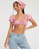 Afbeelding van Haenji Crop Top in Apple Check Blush Red