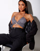 Afbeelding van Halpi Crop Top in Drape Pailletten Zilver