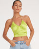 Afbeelding van Haltri Crop Top in Satijn Lime Green