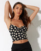 beeld van Harika Cropped Top in Grunge Daisy Black