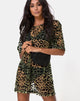 Afbeelding van Harlow Jurk in Lime Animal Flock