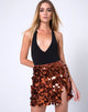 Afbeelding van Helena Hoge Taille Rok in Disc Pailletten Rust