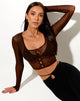 Afbeelding van Henlo Cardi in Mesh Bruin