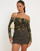 Afbeelding van Hestina Top in Dystopian Crease Khaki