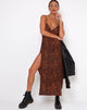 Afbeelding van Hime Maxi Dress in Ditsy Leopard Orange