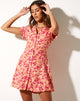 Afbeelding van Holma Mini Dress in Dark Wild Flower Cantaloupe