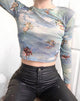 Afbeelding van Bonnie Crop Top in Angel Sky Blue Mesh