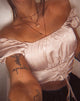 Afbeelding van Ruiz Off The Shoulder Top in Satijn Dusty Rose