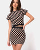 Afbeelding van Immie Mini Rok in Checkerboard Tan