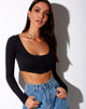 Afbeelding van Ineke Crop Top in Rib Zwart