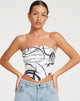 afbeelding van Irvana Bandeau Top in Mono Doodle zwart-wit