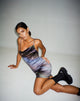 Izaty Bodycon Jurk in Satijn Petrol Ombre