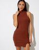 Afbeelding van Jamaika Mini Jurk in Rib Chocolade