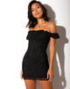 Afbeelding van Jamila Bodycon Dress in Black Flock Flutterby