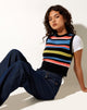 Afbeelding van Jaya Vest in Multi Stripe Blauw Zwart