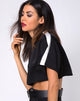 Afbeelding van Jiho Crop Top in Zwart met Ivory Stripe