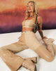 Afbeelding van Jola Crop Top in PU Tan Crème