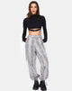 Afbeelding van Jubie Cargo Broek in Charles Check Grijs