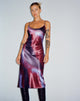 Afbeelding van Juvina Midi Dress in Satijn Aquarel Plum
