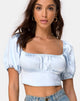 Afbeelding van Kalua Crop Top in Satijn Poederblauw