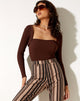 Afbeelding van Gya Longsleeve Top in Knit Chocolade
