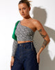 Afbeelding van Karine Crop Top in Optic Square Zwart Wit
