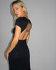 Afbeelding van Kasor Maxi Dress met korte mouwen in Zwart