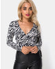 Afbeelding van Kayak Wrap Top in 90s Zebra
