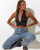 Afbeelding van Keiza Crop Top in Satijn Zwart