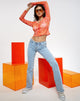 Afbeelding van Motel X Barbara Kristoffersen Kelly-shirt in 70s Ripple Mandarijn