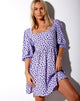 Afbeelding van Kezie Babydoll Jurk in Dainty Daisy Lila