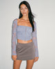Afbeelding van Khalifa Lange Mouw Top in Kant Blauw