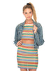 Afbeelding van Kimmy Bodycon Rok in Regenboog Gebreid