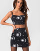 Afbeelding van Kimmy Bodycon Rok in Zon Maan Sterren BW
